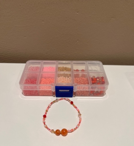 Smykkeæske, pink/orange - 199,- 